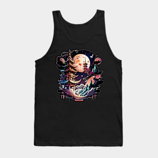 Japanese Temple Tokyo  Asian Inspired Retro Japan Tank Top